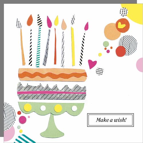 Cake Birthday Card - Make A Wish