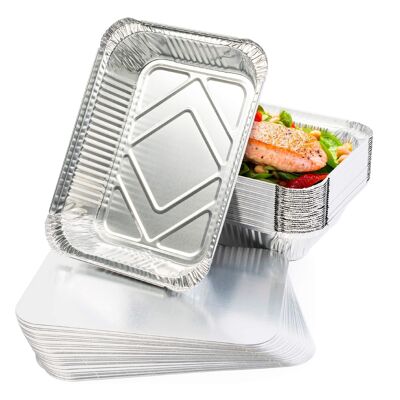 25 Foil Tray Containers with Lids
