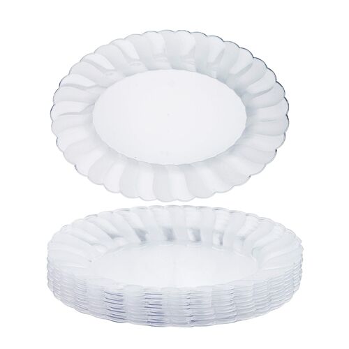 10 Multi-Use Plastic Oval Serving Trays