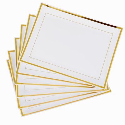 6 Serving Trays with Gold Rim