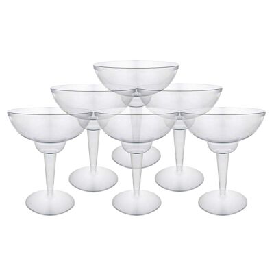 10 Multi-Use Plastic Margarita Cocktail Glasses (360ml)