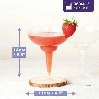 10 verres à cocktail Margarita en plastique multi-usage (360 ml) 3