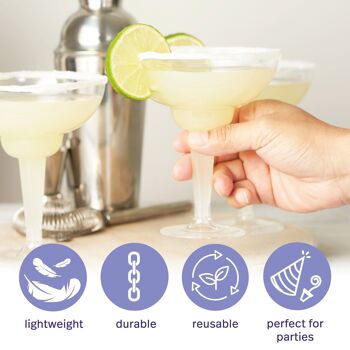 10 verres à cocktail Margarita en plastique multi-usage (360 ml) 4