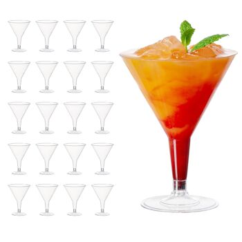 48 verres à cocktail Martini en plastique multi-usage (210 ml) 1