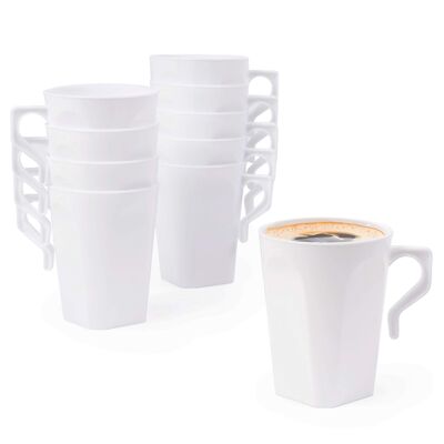 50 tazas de café de plástico duro blanco