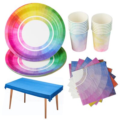 61pcs Rainbow Party Tableware Set