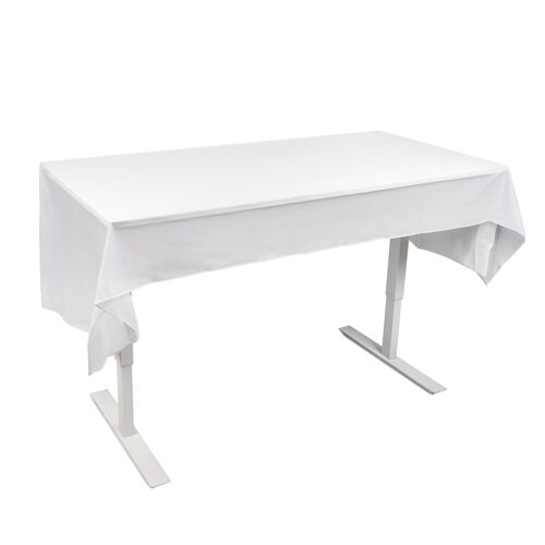 6 Rectangular White Semi-Transparent Tablecloths