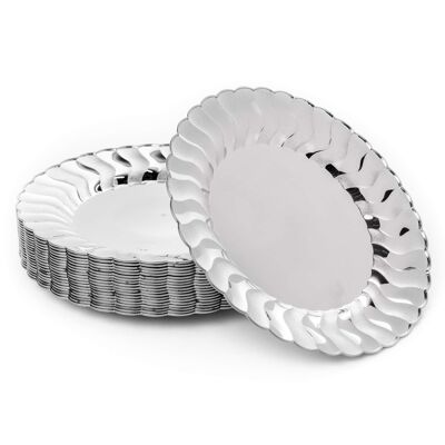 20 Multi-Use Plates in Silver Finish (22.5cm)
