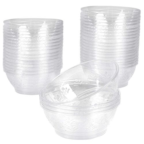 40 Multi-Use Plastic Dessert Bowls (180ml)