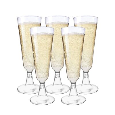 48 Multi-Use Plastic Champagne Flutes (150ml)