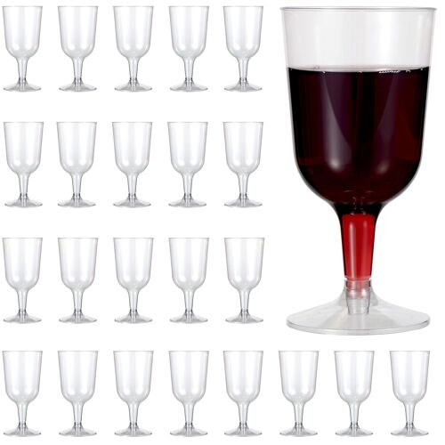 48 Multi-Use Plastic Wine Glasses (180ml)