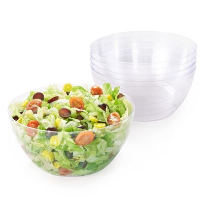 5 Large Clear Multi-Use Plastic Serving Party Bowls
