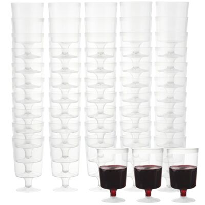 50 copas de vino de plástico multiusos (180 ml)