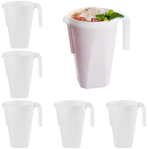 6 White Multi-Purpose Serving Pitchers (1500ml)