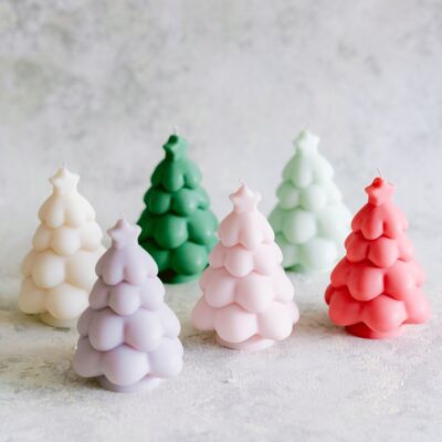 Snowy Star Christmas Tree Candle