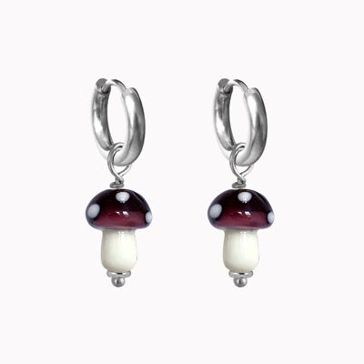 Magic Mushroom Earrings Silver