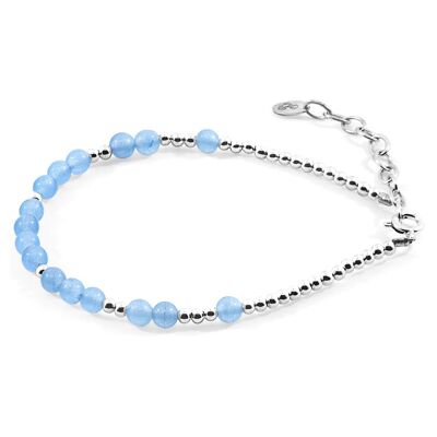 Blue Agate Sienna Silver and Stone Bracelet