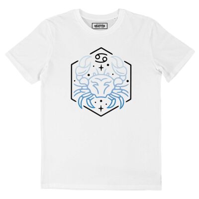 Cancer - T-Shirt blanc print face - Signe Zodiacal