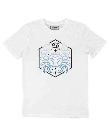 Cancer - T-Shirt blanc print face - Signe Zodiacal 1