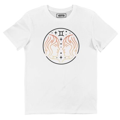 Géminis - Camiseta blanca con estampado de caras - Signo del Zodíaco