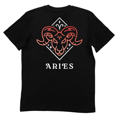 Camiseta Aries - Camiseta con signo astrológico - Delantero + Trasero