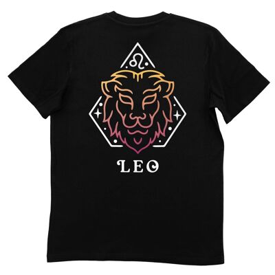Löwe-T-Shirt – Sternzeichen-T-Shirt – Vorder- und Rückseite