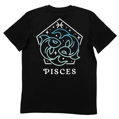 Fische-T-Shirt – Sternzeichen-Design – Vorder- und Rückseite