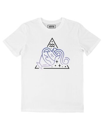 Verseau - Tee Shirt blanc print face - Signe Astrologique 1