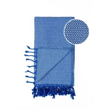 Écharpe SAMOS / Serviette de plage / Serviette spa et sauna / Serviette de hammam turque Bleu - Bleu clair 2