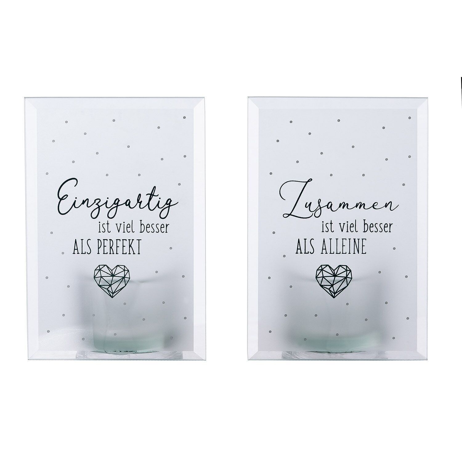 Teelichthalter "Einzigartig" 2-sortiert