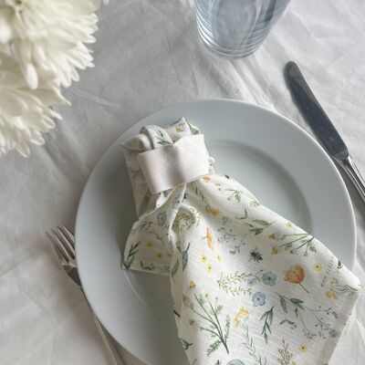 Serviette en tissu en lin "Fleurs" | serviette | Lin | Enfants | Idée cadeau // COEUR et PAPIER