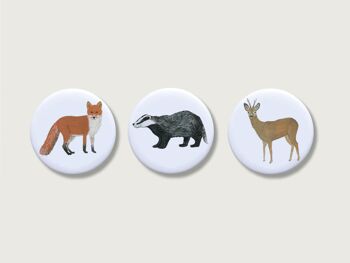 Lot de 3 aimants « Animaux de la forêt » | Aimant pour enfants | Animaux | forêt | Fille | Bouton | garçons | garçons | Garçon || COEUR & PAPIER