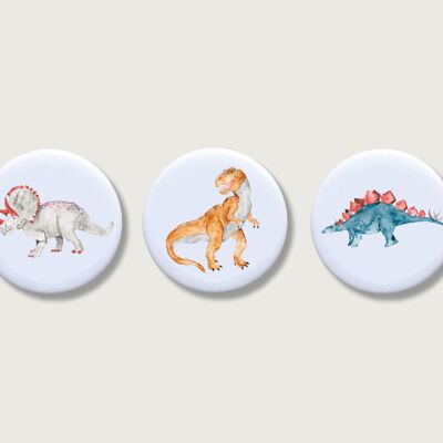 Magnets set of 3 "Dinosaurs" | Magnet for children | Dinosaurs | Tyrannosaurus | Button | boys | boys | Boy || HEART & PAPER