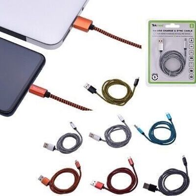 Round micro USB cable 1 meter