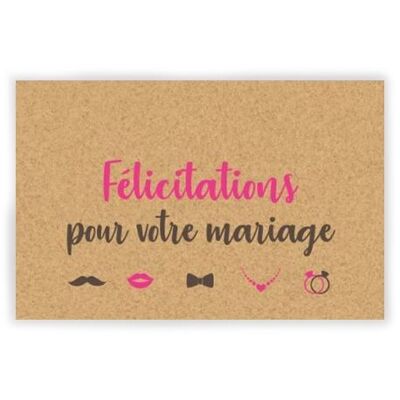 Félicitations pour votre Mariage x 10 cartes -Cartes de vœux