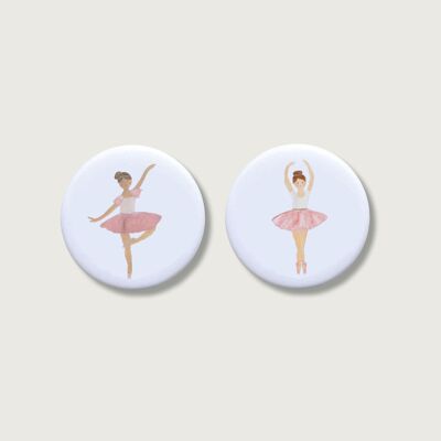 Set di 2 magneti "Ballerinas" | Magnete per bambini | Ragazza | Ballerine | Balletto | Regalo | frigorifero | Passero || CUORE E CARTA