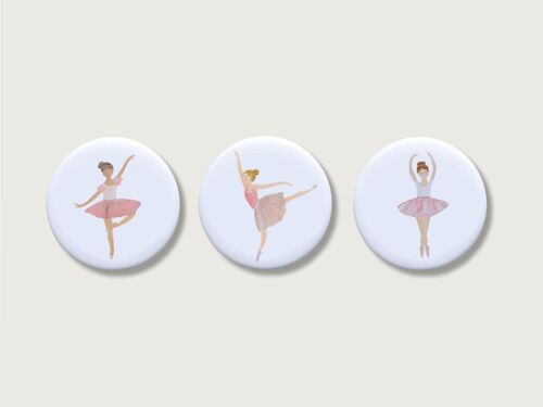 Magnete 3er Set "Ballerinas" | Magnet für Kinder | Mädchen | Ballerina | Ballett | Geschenk | Kühlschrank | Spatz || HERZ & PAPIER