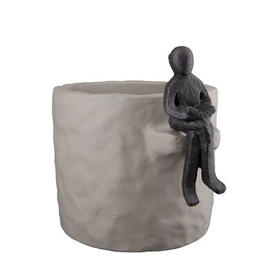 Zement Übertopf "Figura" H.10cm