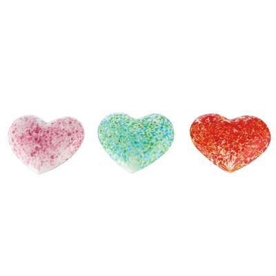 Cuore "Love" maculato in 3 colori assortiti