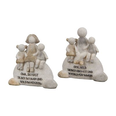 Decorative stone "Grandma + Grandpa" 2-assorted