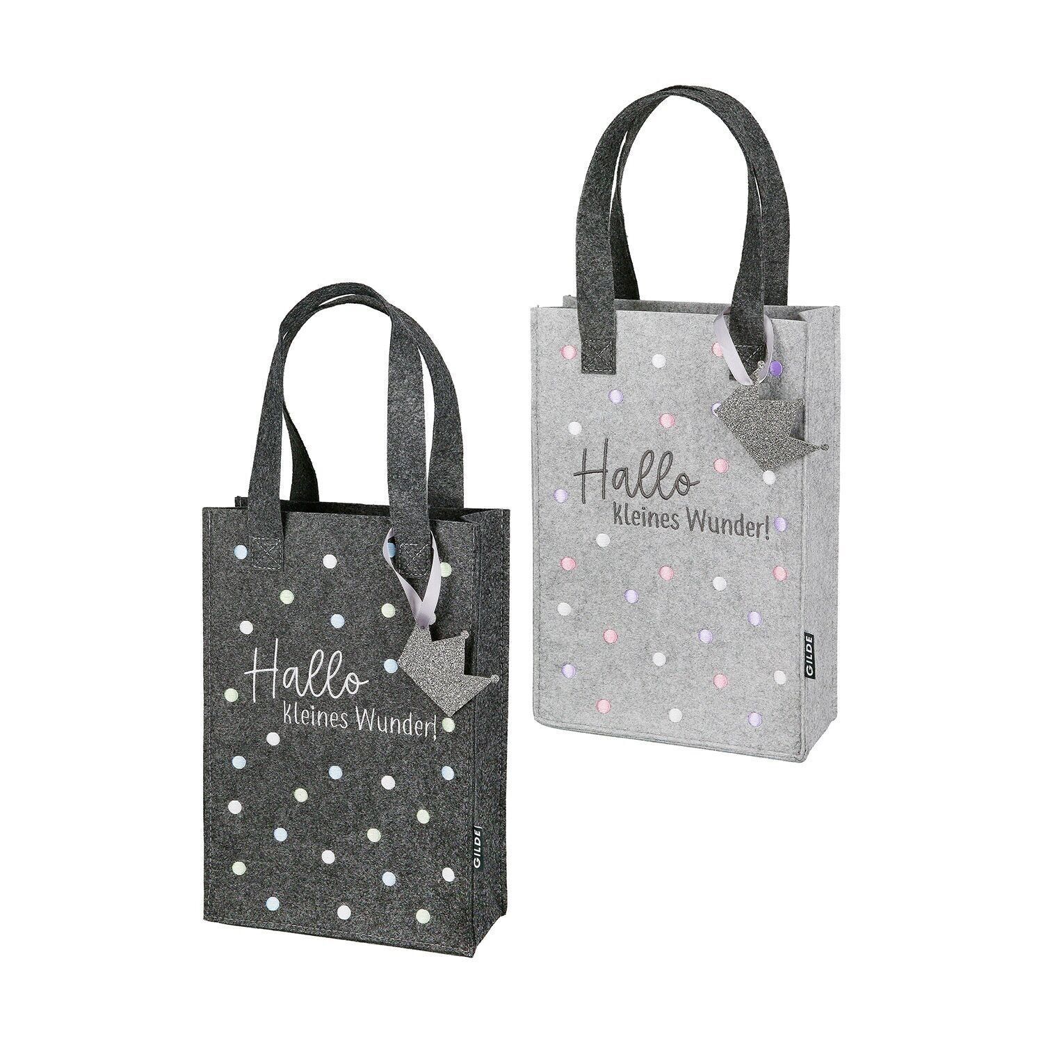 Borsa regalo "Hello piccolo miracolo" minuscolo 2 assortiti