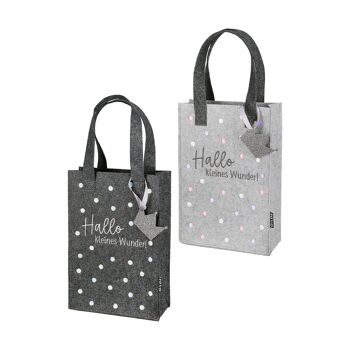 Sac cadeau "Bonjour petit miracle" minuscule 2-assorti 1