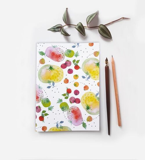 CARNET DE NOTES A5 TOMATES POIS AQUARELLE