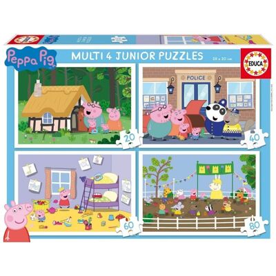 Peppa Pig Multi 4 Puzzle de 20-80 piezas
