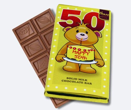 Happy 50th Birthday Milk Chocolate Bar