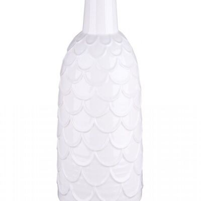 Fleury, Vase L, Keramik, mit Struktur, weiß, SPED.