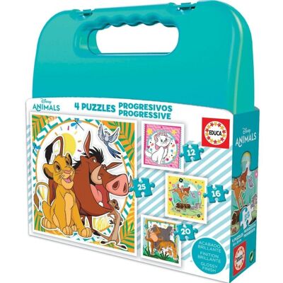 Disney Maleta Puzzle progresivo 12-16-20-25 piezas
