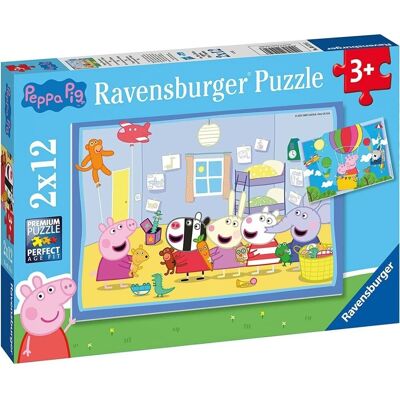 Peppa Pig Puzzle Doble 2x12 piezas