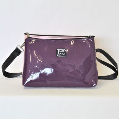 SHOULDER W-BAG “VANDA” PURPLE-PINK LACQUERED