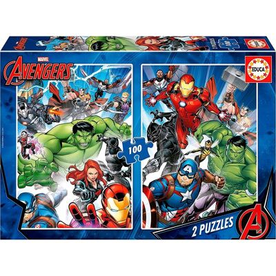 Avengers puzzle doble 2x100 piezas